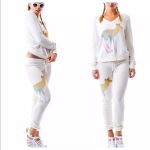 WILDFOX Rainbow Deer Fawn Malibu Joggers Rare 🆕